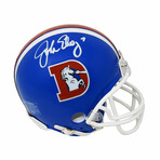 John Elway // Denver Broncos // Signed T/B 'D' Riddell Mini Helmet