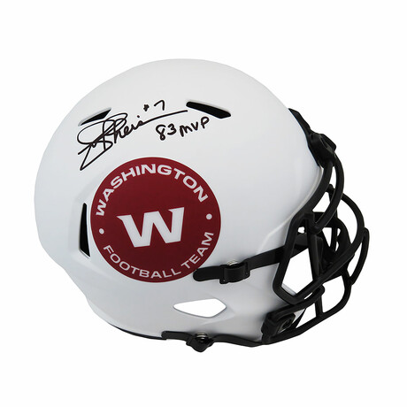 Joe Theismann // Washington Football Team // Signed Riddell Full Size Speed Replica Helmet w/ "83 MVP" Inscription // Lunar Eclipse White Matte