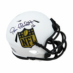 Jim Plunkett // Signed NFL Logo Riddell Speed Mini Helmet // Lunar Eclipse White Matte