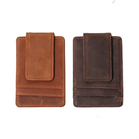 The Walden Front Pocket Wallet + Money Clip // Dark Brown