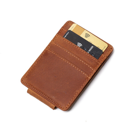 The Walden Front Pocket Wallet + Money Clip // Brown