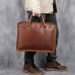 The Hemming Leather Laptop Bag // Brown