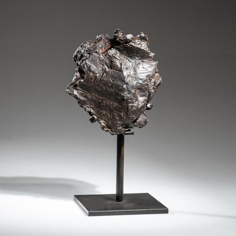 Genuine Sikhote Alin Meteorite on Metal Stand // 6.5 lb