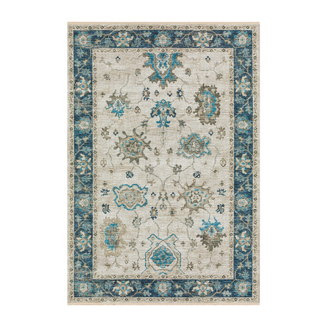 Bordered Persian // Blue (1'8" x 2'6" Accent Rug)
