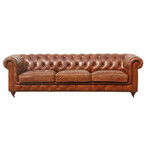 Paris Club Genuine Leather Chester Bay Tufted Sofa