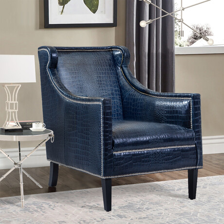 Vicenza Collection // Leather Armchair // Blue