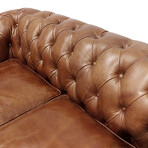 Genuine Leather Chester Bay Tufted Loveseat