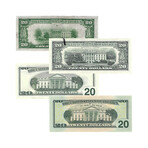 Evolution of the $20 Bill // Set of 4 // 1934-Present // Lightly Circulated