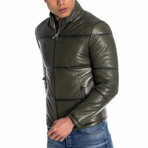 Zavier Leather Jacket // Olive Green (M)