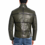 Zavier Leather Jacket // Olive Green (XL)