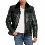 Jamal Leather Jacket // Green (XL)