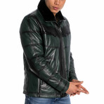 Jamal Leather Jacket // Green (L)