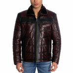 Jamal Leather Jacket // Claret Red (XL)