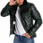 Jamal Leather Jacket // Green (XS)