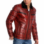 Jamal Leather Jacket // Red (2XL)