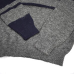 Maison Margiela // Stripe Crewneck Sweater // Gray + Red + Black (M)