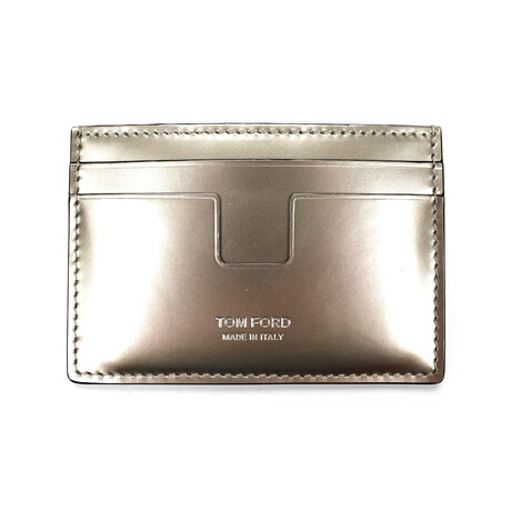 Tom Ford // Leather Card Holder // Metallic Silver