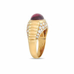 Bvlgari // 18K Yellow Gold Diamond + Tourmaline Ring // Ring Size: 6.5 // Estate