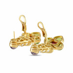 Bvlgari // 18K Yellow Gold Diamond + Amethyst + Tourmaline + Peridot Earrings // Estate