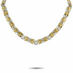 Bvlgari // Trika 18K White Gold + 18k Yellow Gold Necklace // 15.5" // Estate
