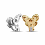 Van Cleef & Arpels // 18K Yellow Gold + 18k White Gold Diamond + Sapphire Butterfly Clip-On Earrings // Estate