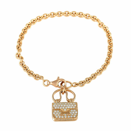 Hermès // Constance Amulette 18K Yellow Gold Diamond Bracelet // 6" // Estate