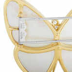 Van Cleef & Arpels // 18K Yellow Gold Diamond + Mother of Pearl Butterfly Brooch // Estate