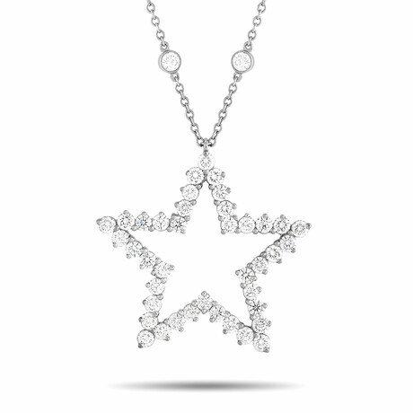 Tiffany & Co. // Diamonds by the Yard Platinum + Diamond Star Necklace // 21" // Estate