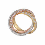 Cartier // Trinity 18K Yellow Gold + 18k White Gold + 18k Rose Gold Diamond Ring // Ring Size: 6.75 // Estate