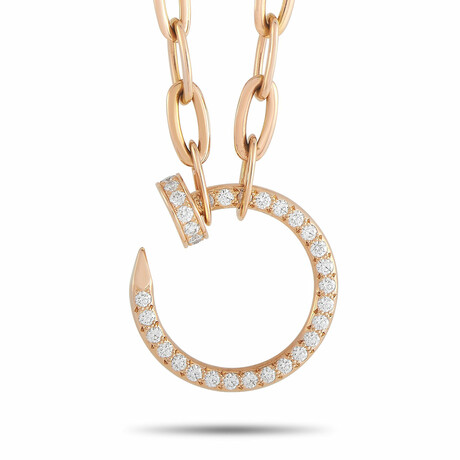 Cartier // Juste Un Clou 18K Rose Gold Diamond Pendant Necklace // 17" // Estate