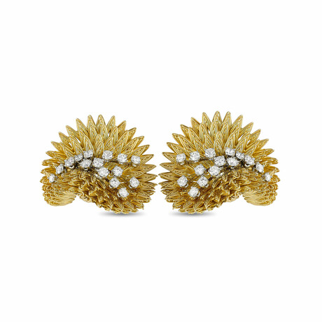 Tiffany & Co. // Vintage 18K Yellow Gold Diamond Earrings // Estate