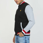 Burda Full Zipped Sweatshirt // Black + Gray Melange (3XL)