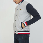 Burda College Jacket Sweatshirt // Gray Melange + Navy (XS)