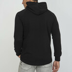 Kimki Half Zip Hoodie Sweatshirt // Black (S)