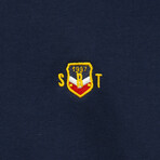 Burda College Jacket Sweatshirt // Navy + Ecru (M)
