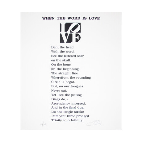 Robert Indiana  // The Book of Love Poem (When the Word Is Love) // 1996