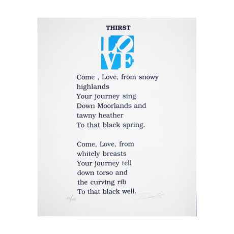 Robert Indiana  // The Book of Love Poem (Thirst) // 1996