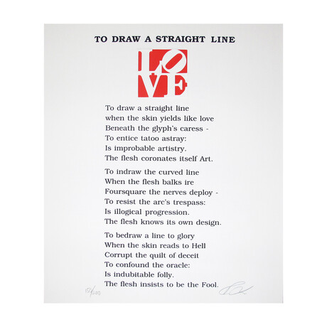 Robert Indiana  // The Book of Love Poem (To Draw a Straight Line) // 1996
