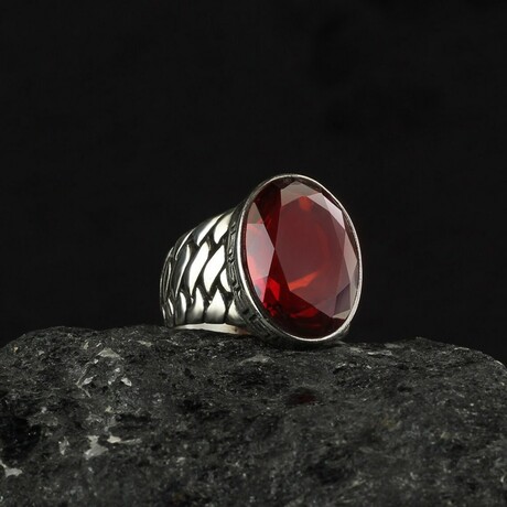 Classy Red Stone Ring (10.5)