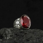 Classy Red Stone Ring (8.5)