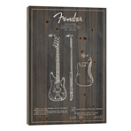 Bass Guitar Charcoal Patent Blueprint by Aged Pixel