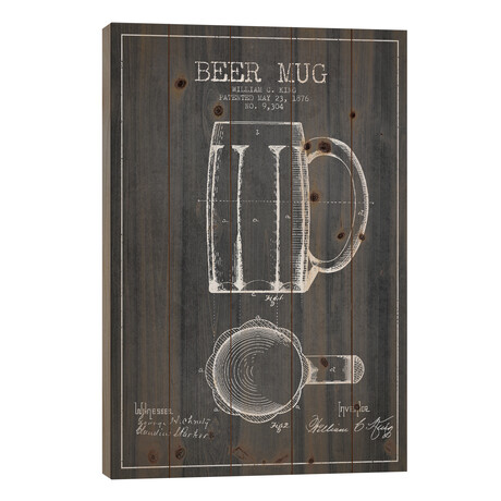 Beer Mug Charcoal Patent Blueprint by Aged Pixel
