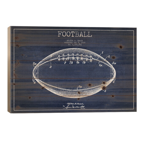 Football Navy Blue Patent Blueprint by Aged Pixel