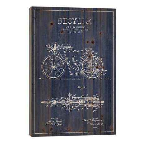 Raymond Bike Navy Blue Patent Blueprint by Aged Pixel