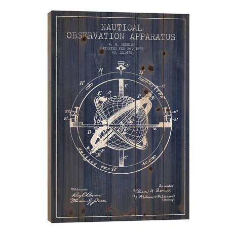 Nautical Observation Apparatus Navy Blue Patent Blueprint by Aged Pixel