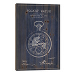 John A. Meroz Pocket Watch Pattern Sketch (Navy Blue) by Aged Pixel