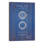 C.B. Woofter Poker Chip Patent Sketch (Blue Grid) by Aged Pixel