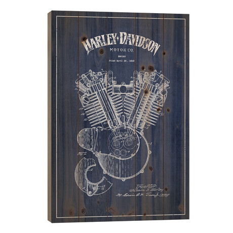 Harley-Davidson Navy Blue Patent Blueprint by Aged Pixel