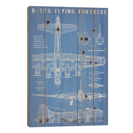 B-17 Vintage Bomber Airplane Blueprint by Action Blueprints