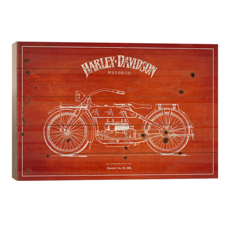 Harley-Davidson Red Patent Blueprint by Aged Pixel